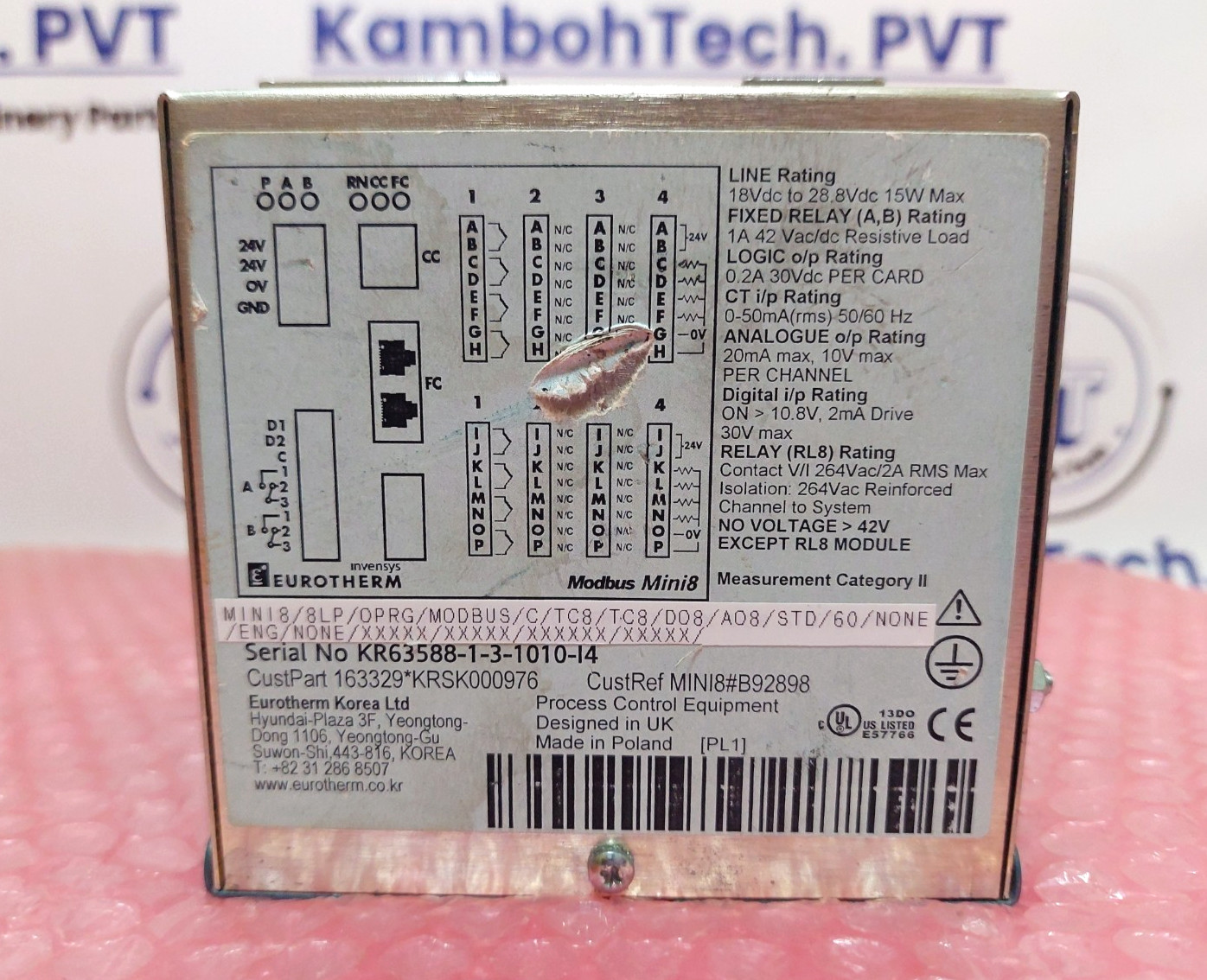 Eurotherm Modbus Mini 8 MINI8/8LP/OPRG/MODBUS/C/TC8/TC8/DO8/STD/60/NONE/ENG/NONE