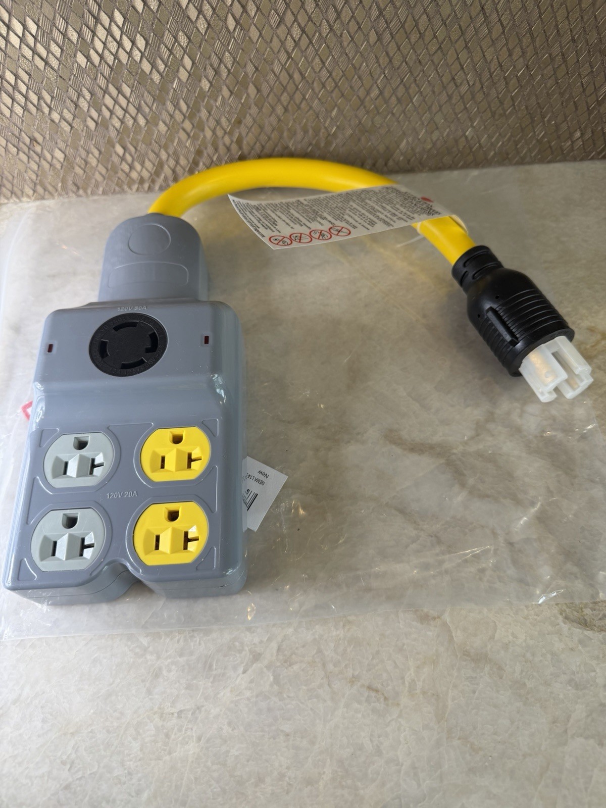 NEMA L14-30P to 4 Port 5-15R 5-20R L14-30R 5 Outlet 120/240V 30 Amp 4 Prong…
