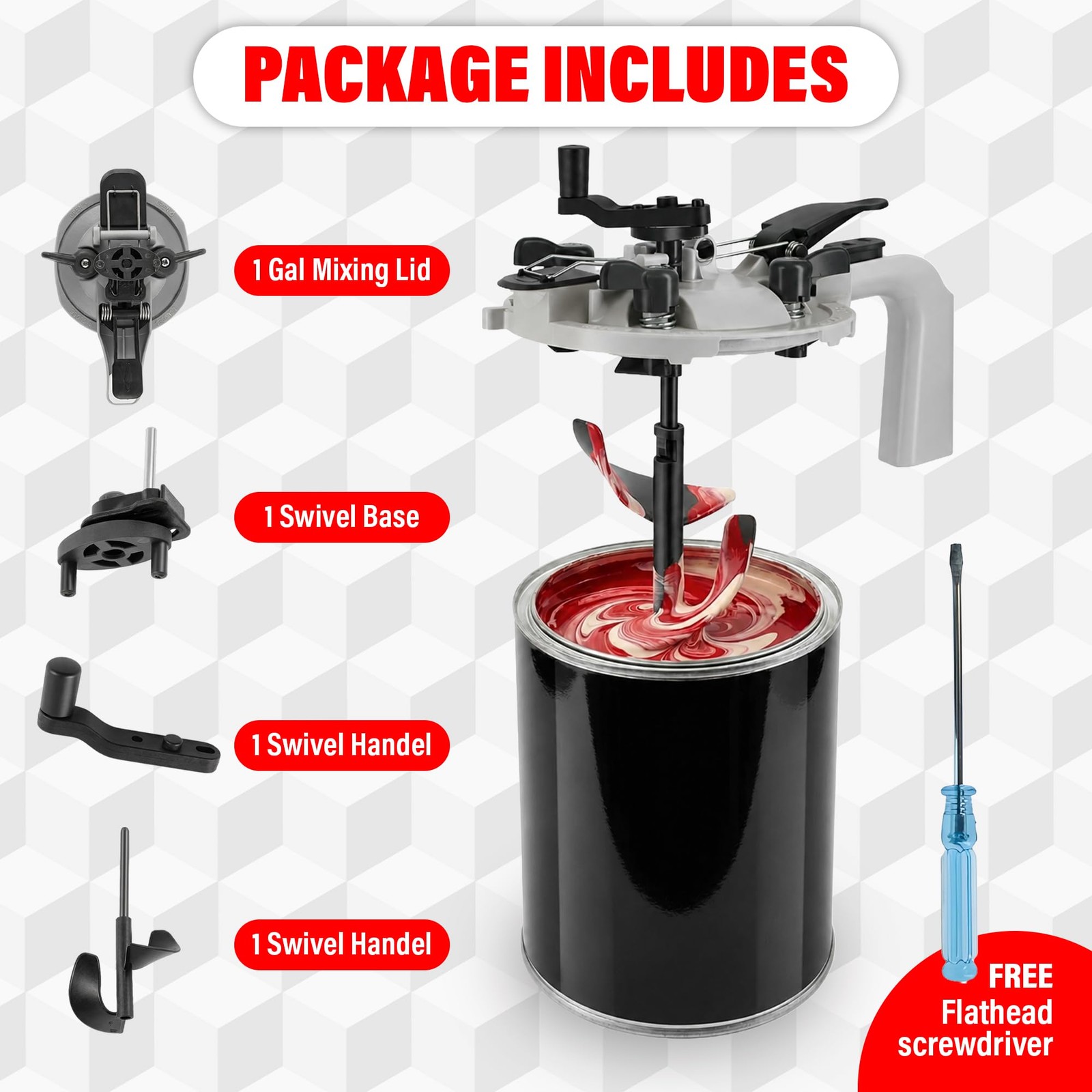 Lauco 1 Gallon Paint Can Mixing Lid with Pour Spout, Universal Paint Mixer Lid