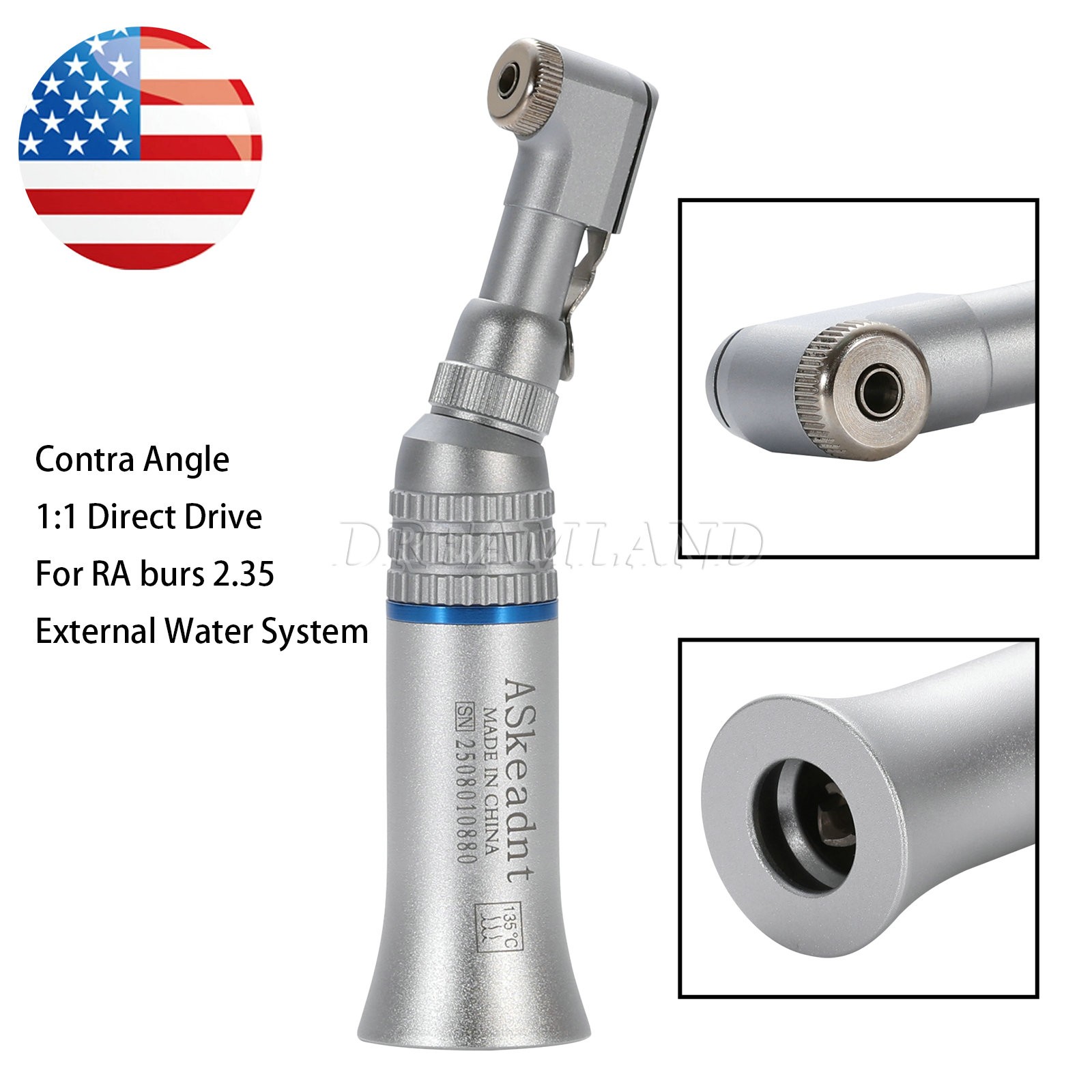 NSK Style Dental Push / Latch Head Contra Angle Handpiece Slow Low Speed EX203