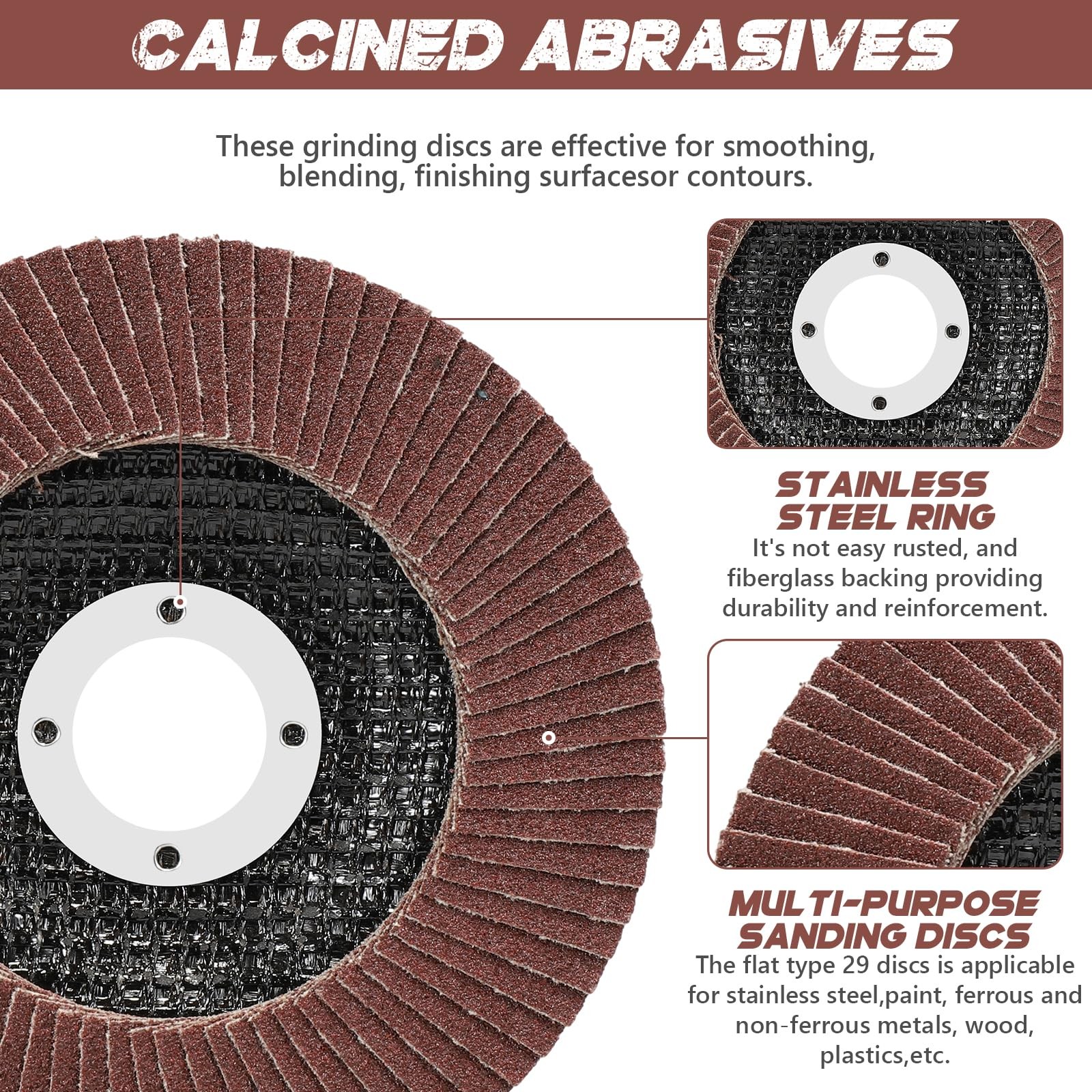 4.5 Inch Flap Discs 40 PCS – Assorted Grit 40 60 80 120 Aluminum Oxide…