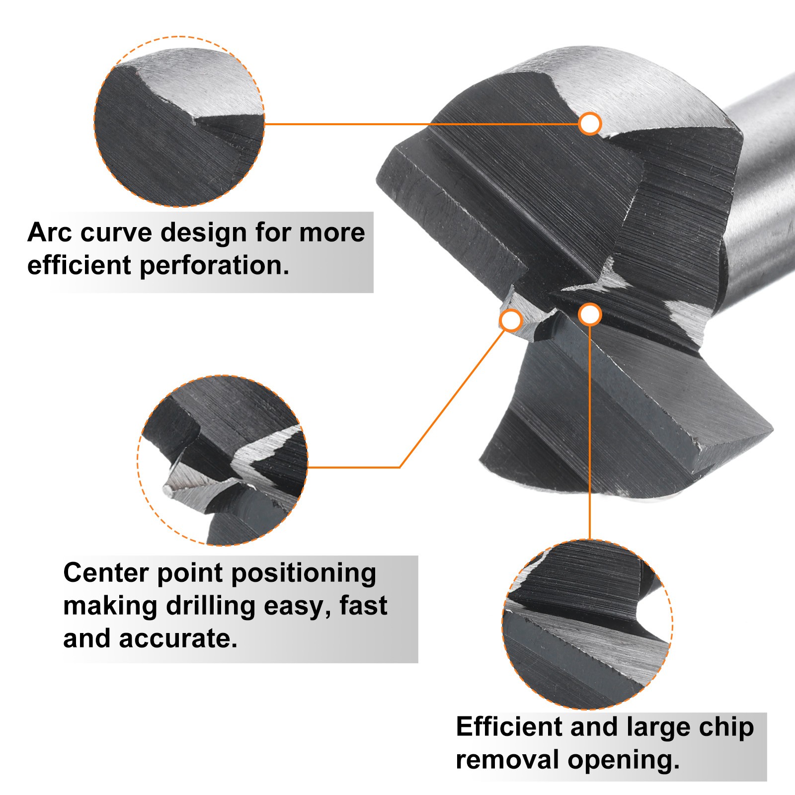 Forstner Drill Bit 1-3/16″(30mm) Single Tooth Flat Wing Wood Drilling Bit