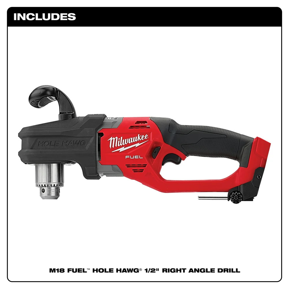 Milwaukee 2807-20 M18 FUEL 18V 12″ HOLE HAWG Right Angle Drill -Bare Tool