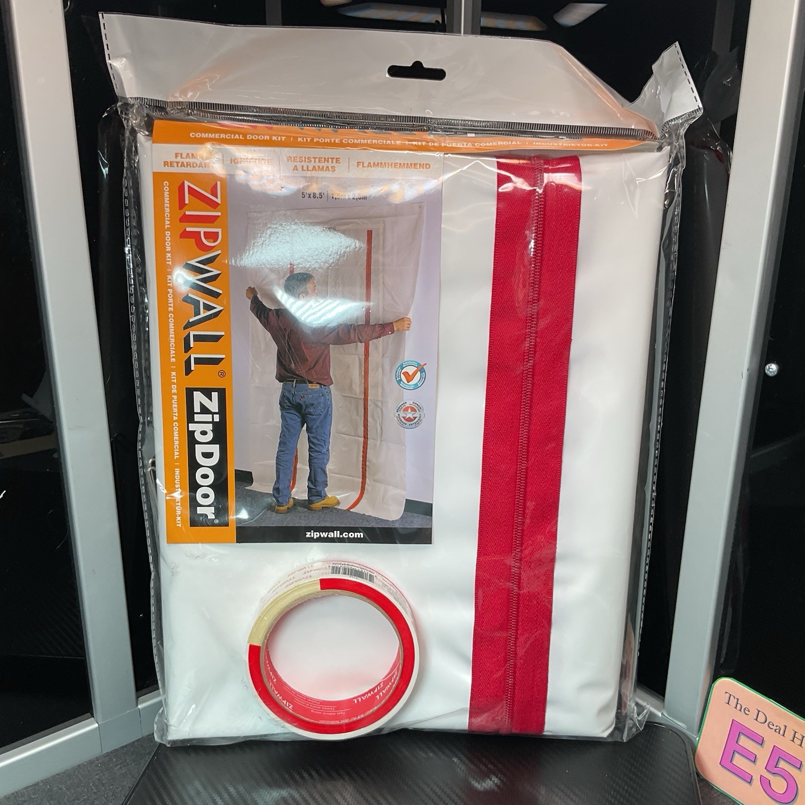 Zipwall 1850072D 5 ft. W X 8.5 ft. L X 4 mil Plastic Door Kit 1 pk