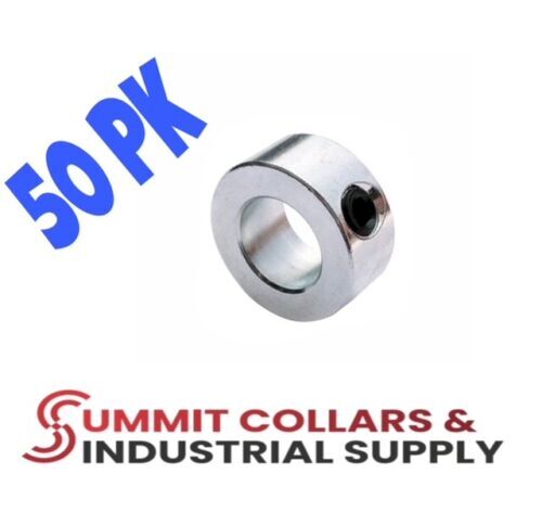 SOLID SET SCREW SHAFT COLLARS, ZINC 1/8 ID to 3″ ID, YOU PICK size and quantity