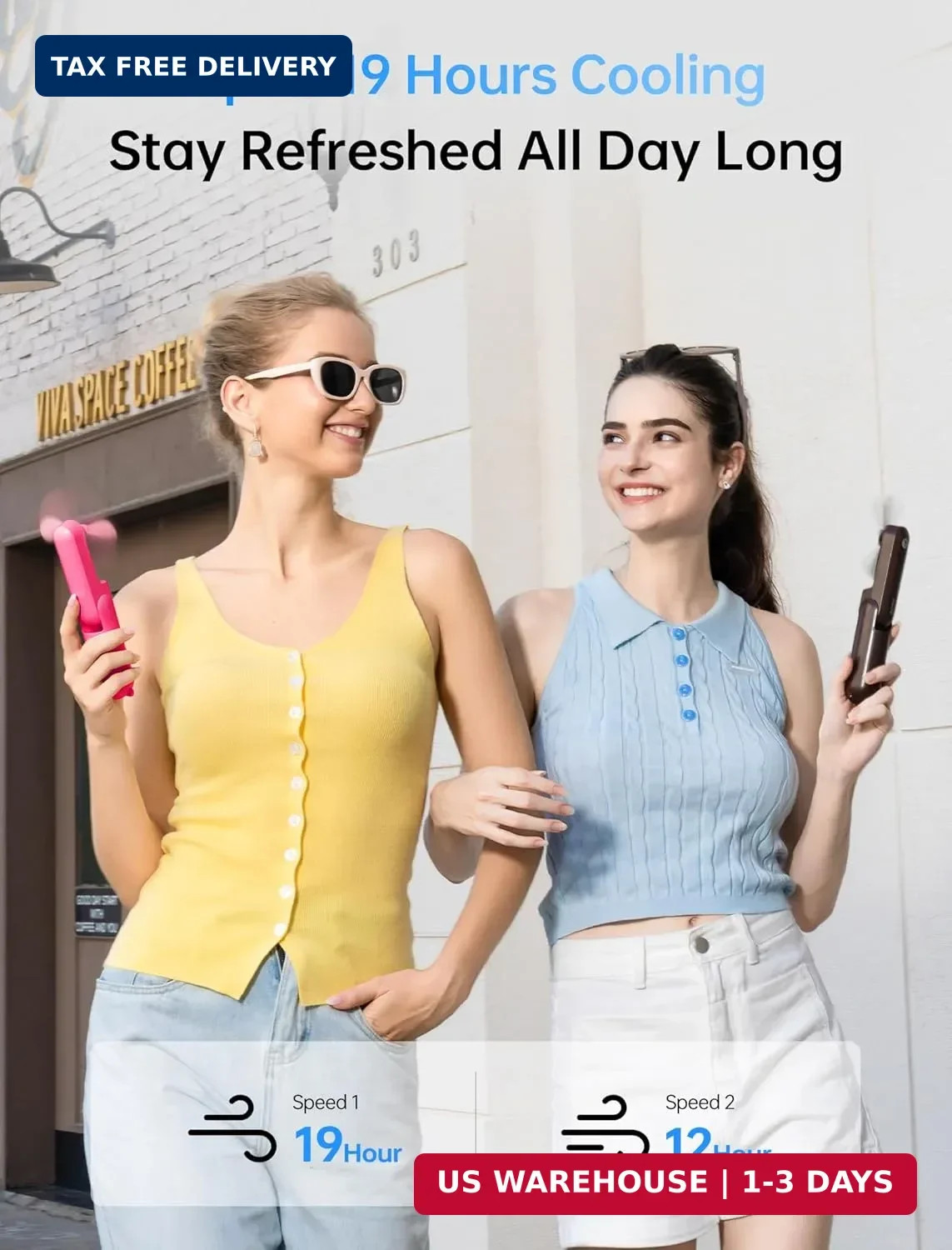 3 in 1 Handheld Mini Fan USB Rechargeable Power Bank Flashlight Travel