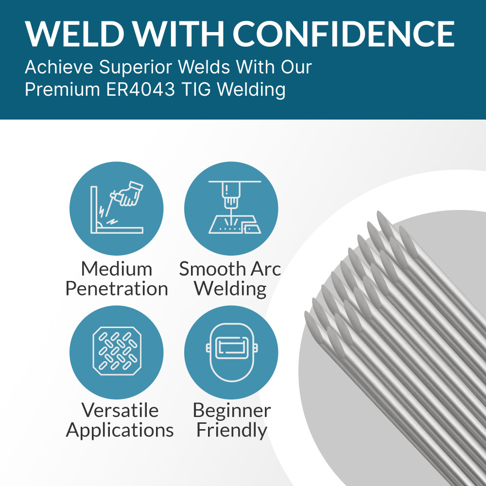 ER4043 1-lb 1/16″ x 16″ Aluminum Welding Rod – TIG Filler Rod, TIG Rod