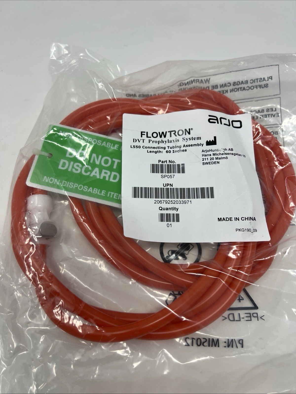 NEW Arjo SP057 Flowtron L550 Connecting Tubing Assembly