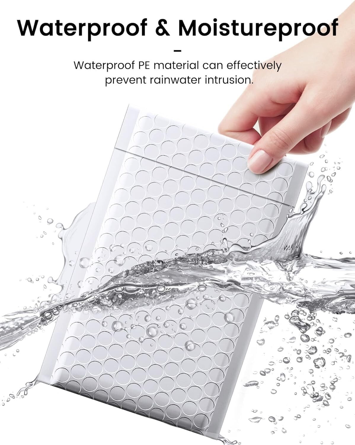 500 Pcs Bubble Mailers 4×8 Poly Padded Envelope Thick Mailing Bags White #000