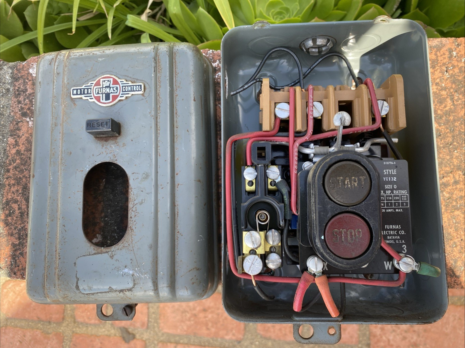 Vintage Motor Furnas Control Electrical Box Furnas YC132