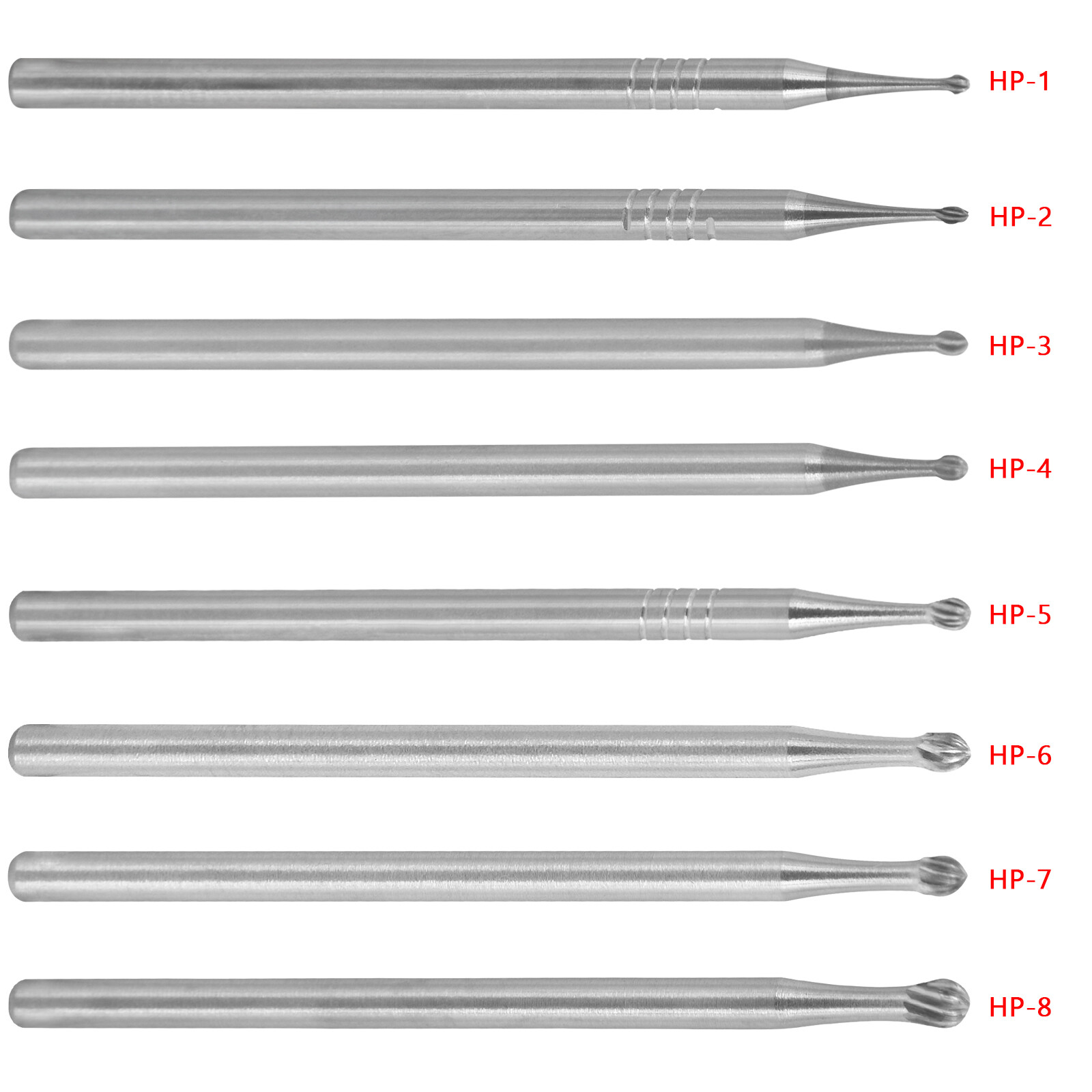 Dental Burs HP 1-HP 8 Round Tungsten Carbide Bur 2.35mm for Straight Handpiece