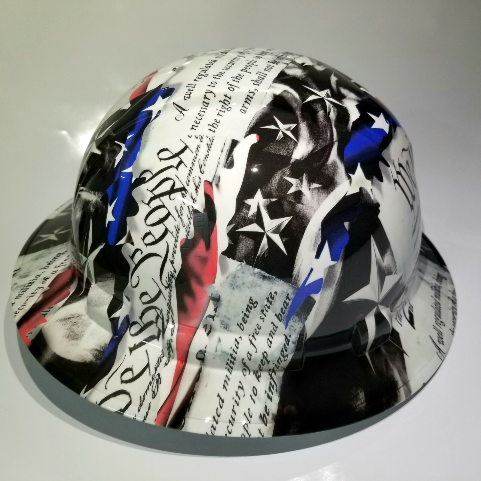 NEW FULL BRIM Hard Hat custom hydro dipped 2ND AMENDMENT IN YOUR FACE EDITION
