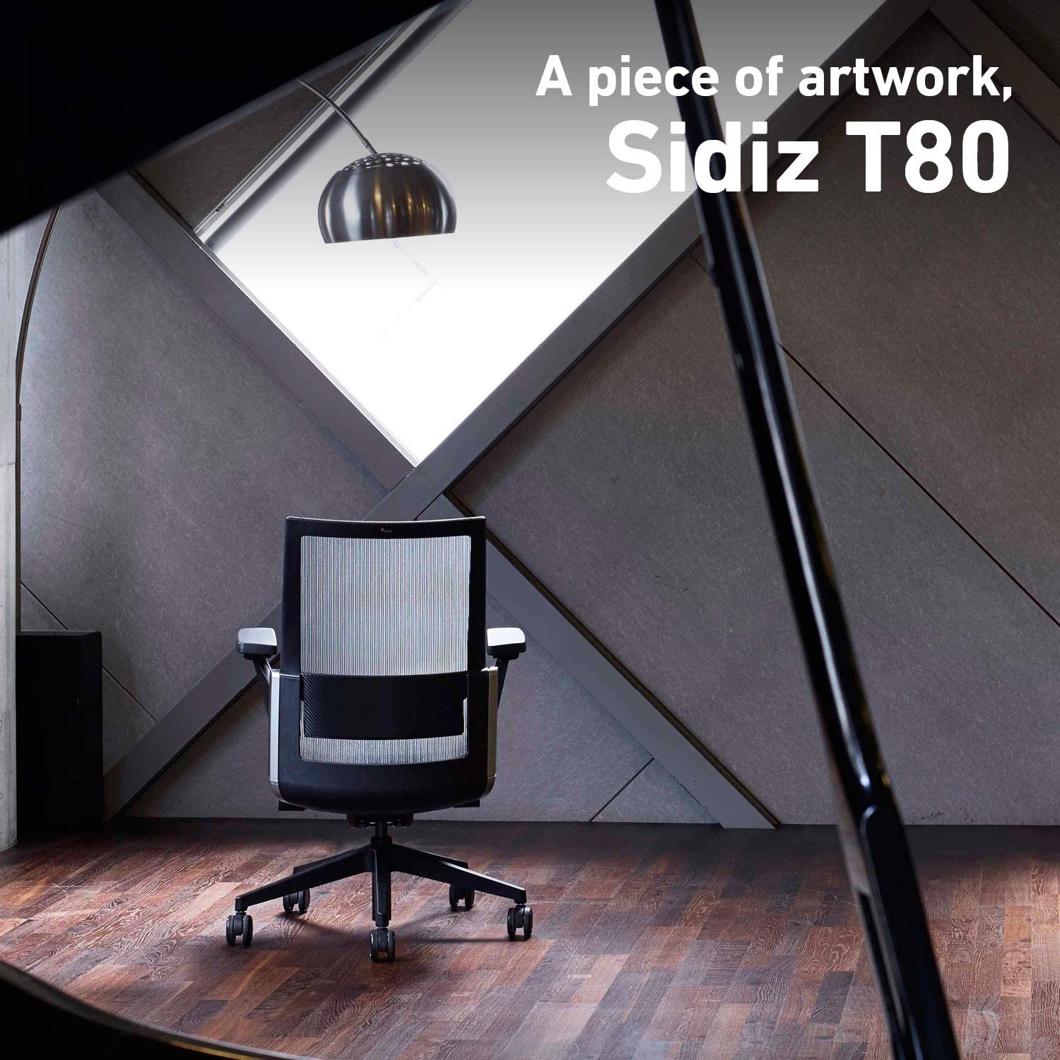 SIDIZ T80 Adjustable Ergonomic Office Desk Chair with Lumbar Support, Dark Grey