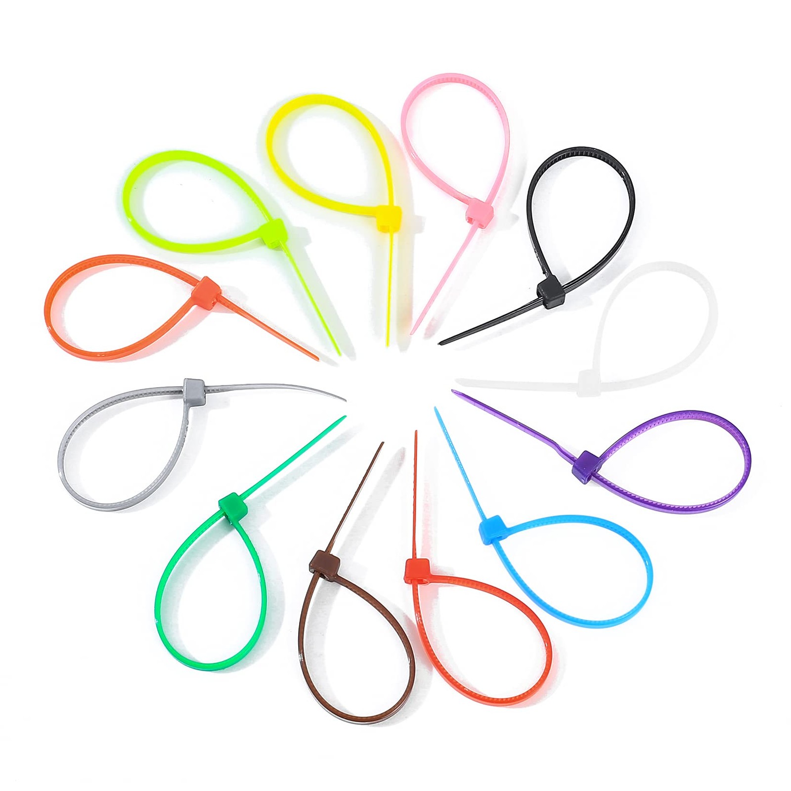 1200 Pcs Mixed Colored Zip Ties 4 Inch Multicolor Self-Locking Nylon Cable Zip