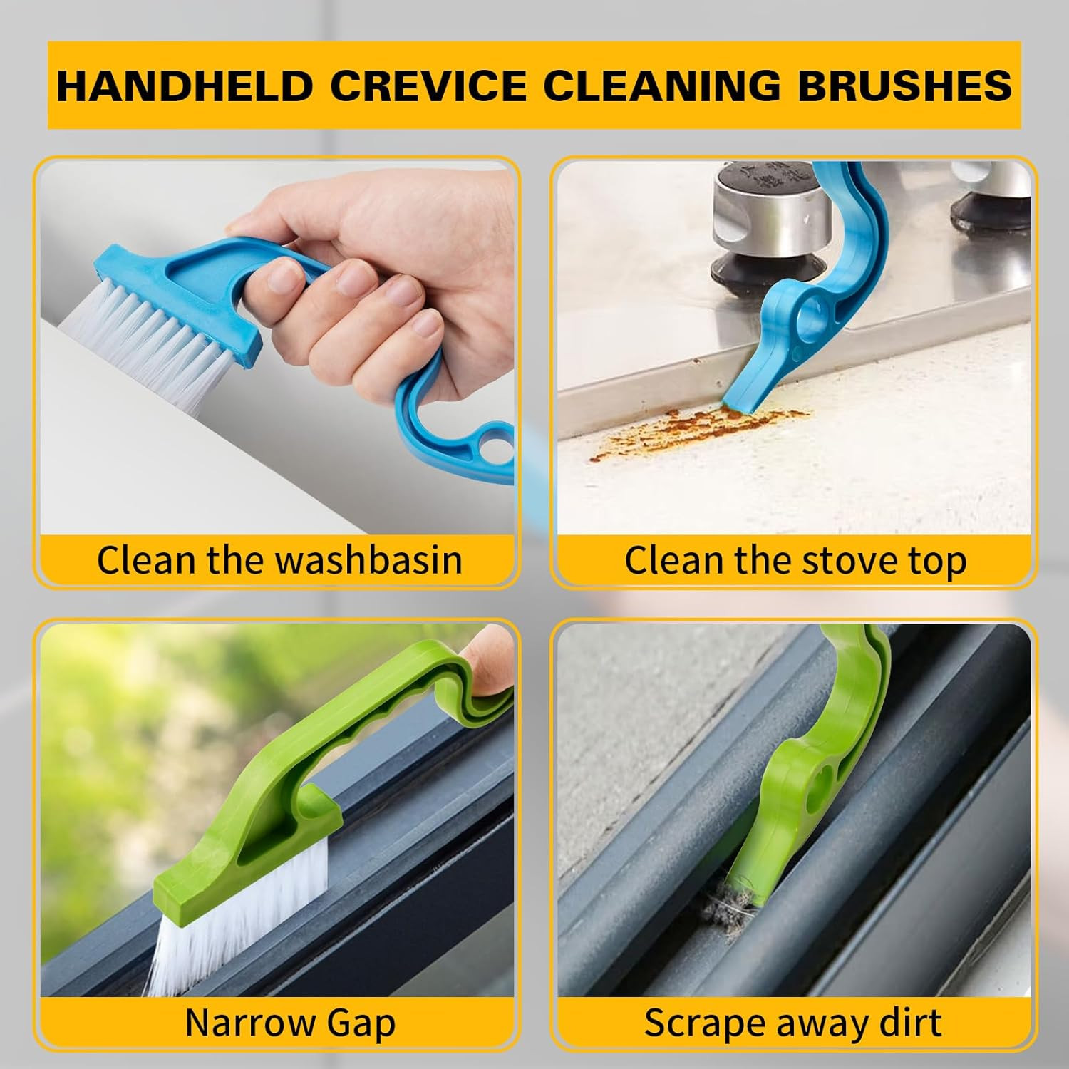 All-Purpose Cleaning Brush Set – Nylon/Brass/Steel Brushes & Scrapers 17Pcs Set