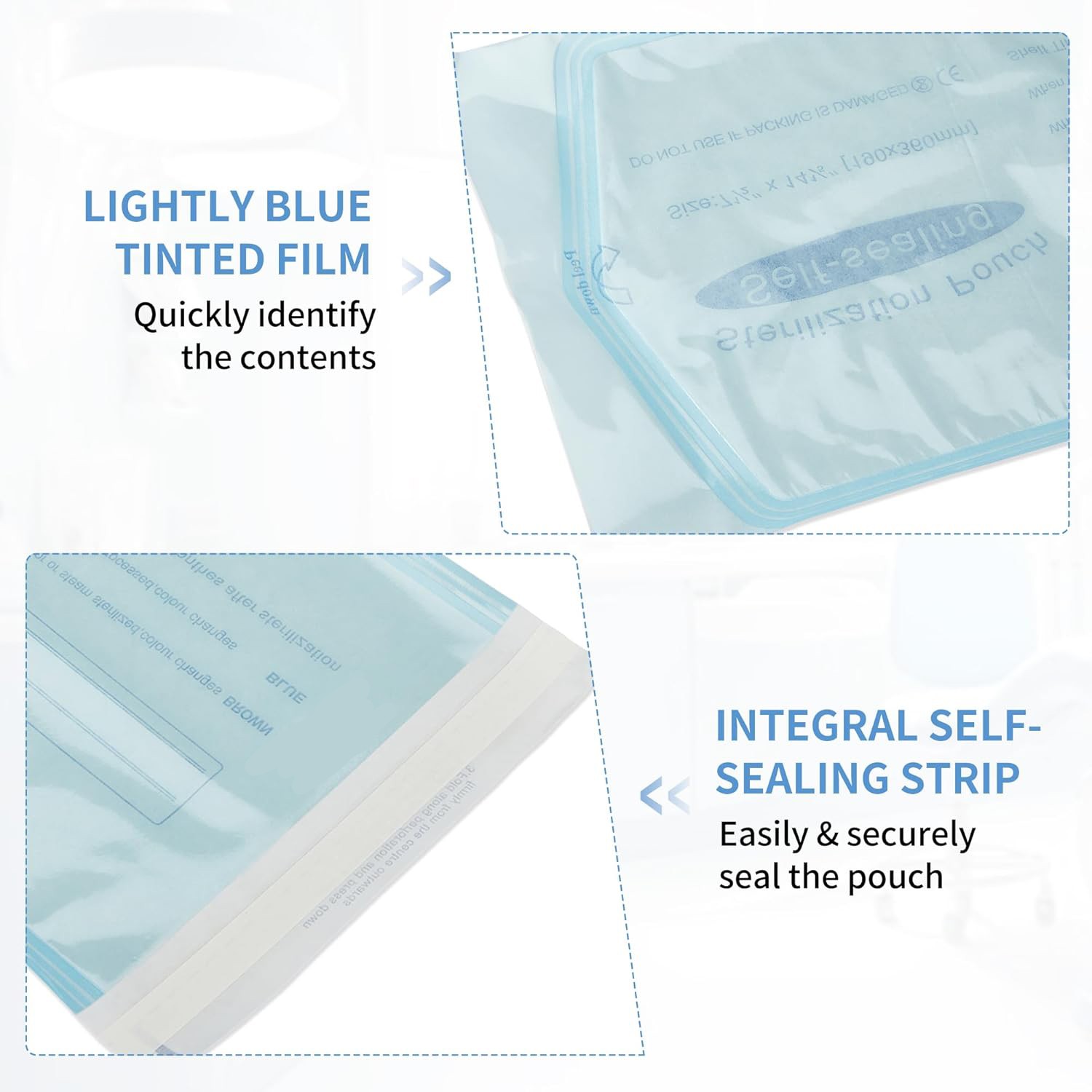 1000/4000x Self Sterilization Pouches Pouch Autoclave Dental Sterilization Bags