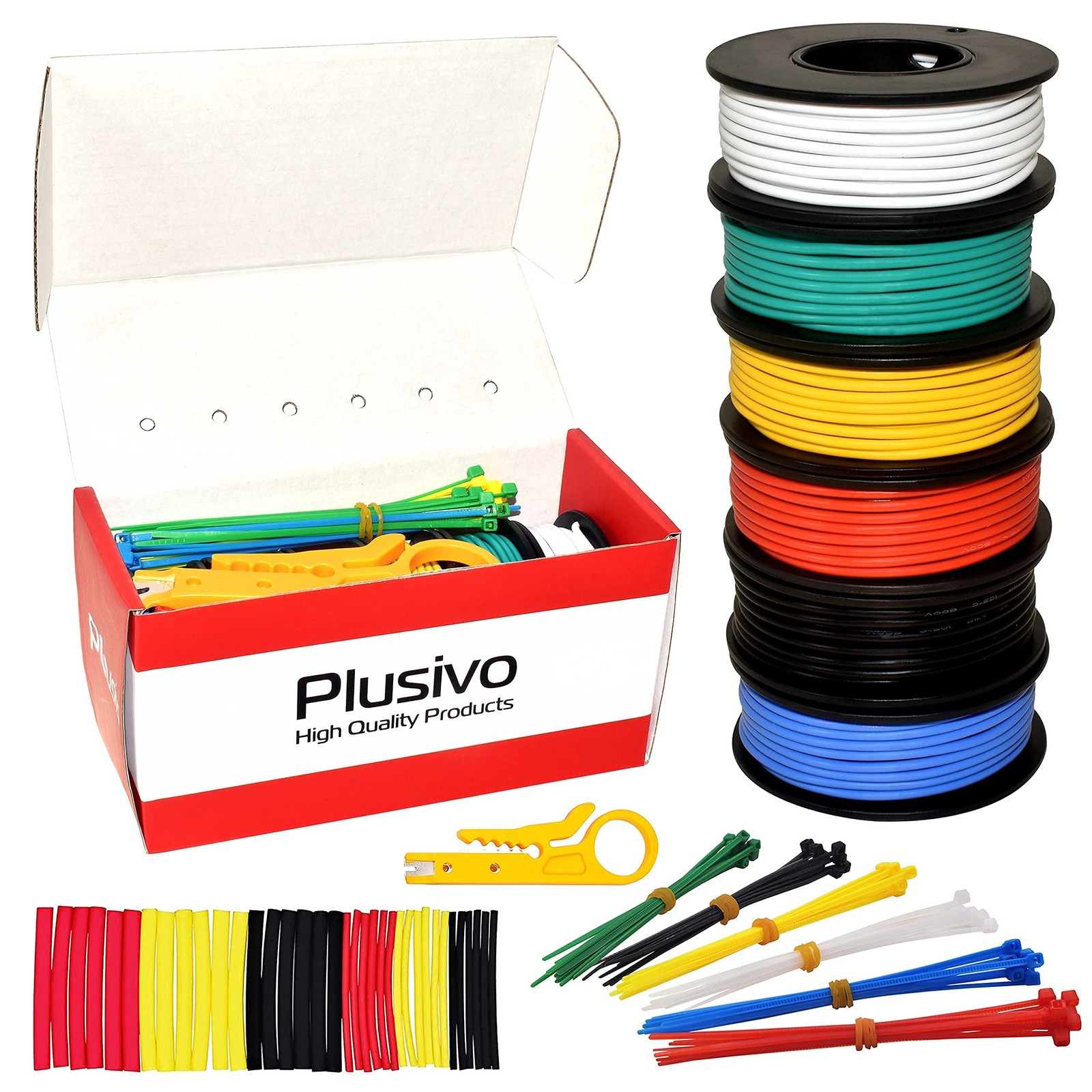 20 AWG Solid Core Wire Kit – 20 Gauge PVC Coated Copper Wires PreTinned 23ft …