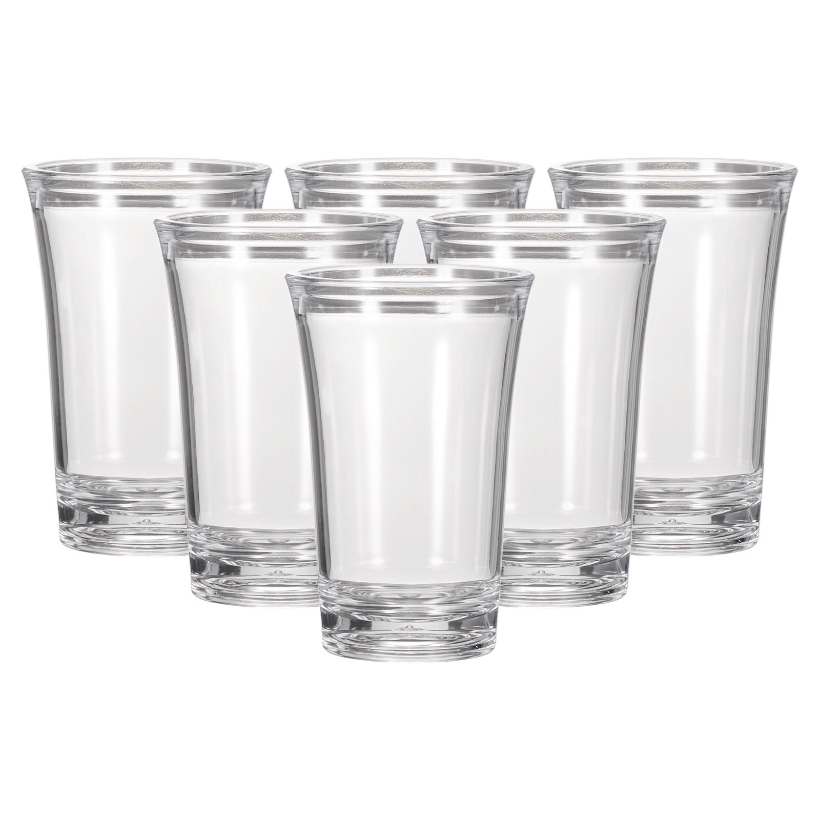 6pcs Shot Glasses 1.2oz Polystyrene for Cocktail Transparent