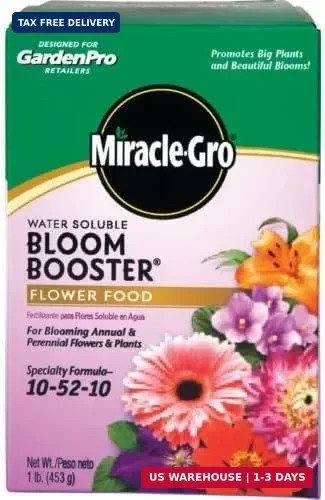 Miracle-Gro 1-Pound 1360011 Water Soluble Bloom Booster Flower Food, 10-52-10, 1