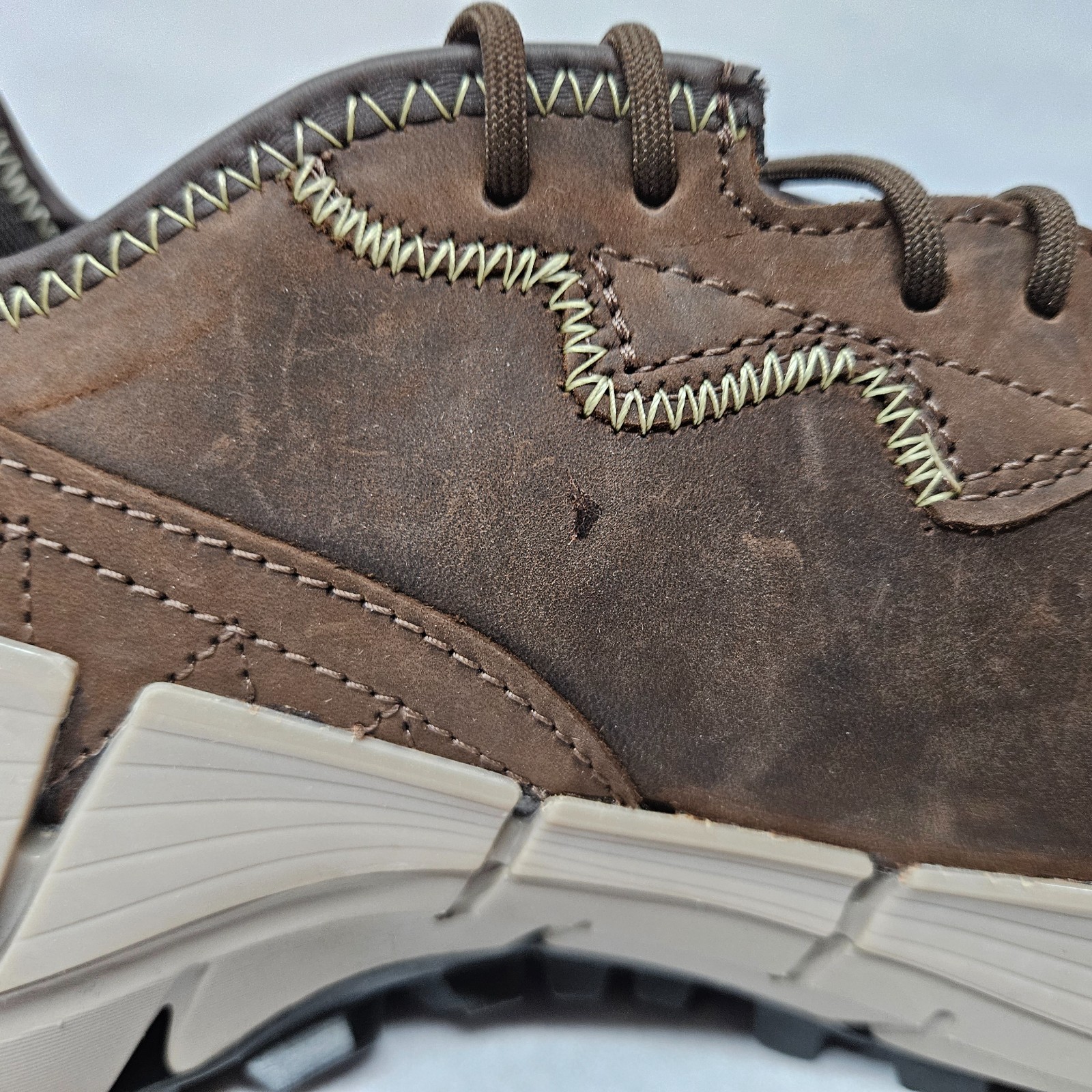 Reebok Men’s Zig Kinetica Edge II Work Safety Shoes RB3020 Brown Leather Sz 9.5