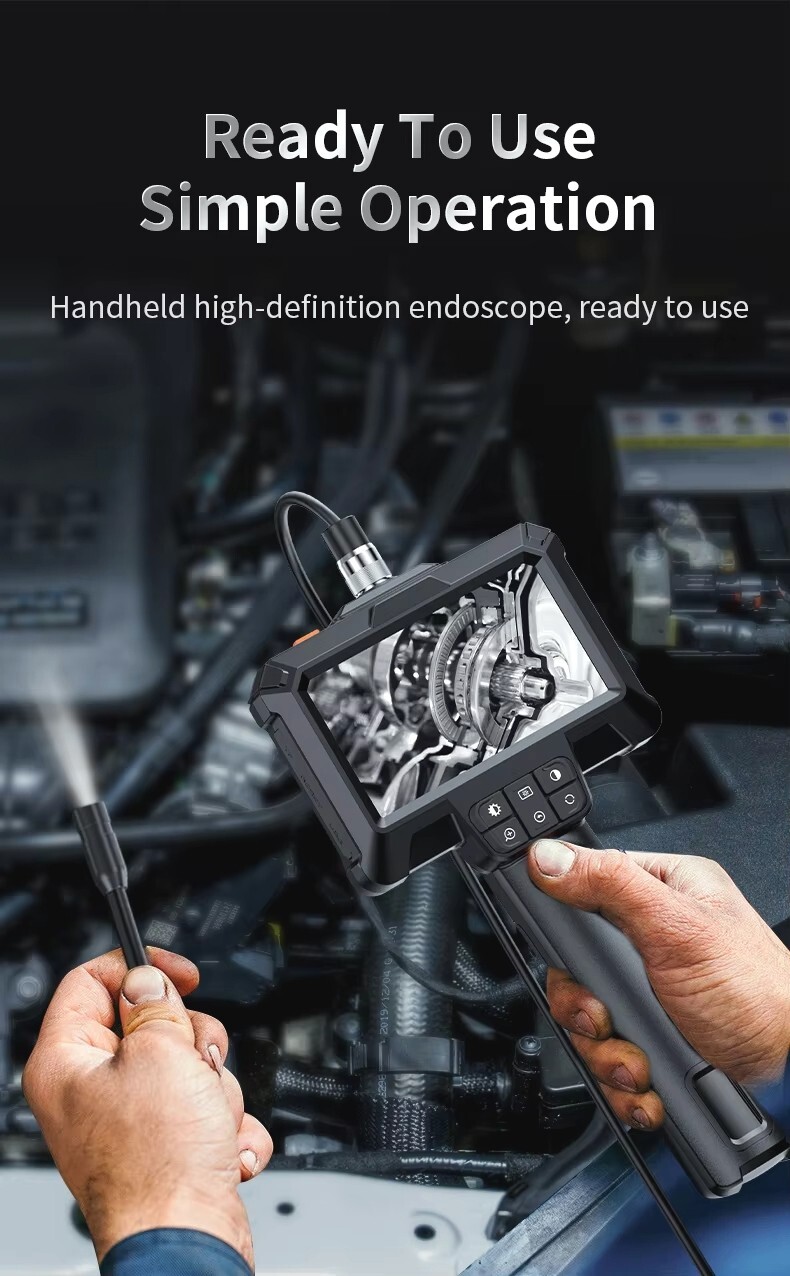4.3″ IPS 1080P HD Screen Handheld Industrial 5m Endoscope Camera Pipe Waterproof