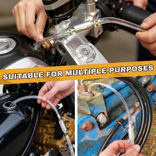 2Set Universal Brake Bleeder Hose, One-Man Brake Bleeder Kit with One-Way Check