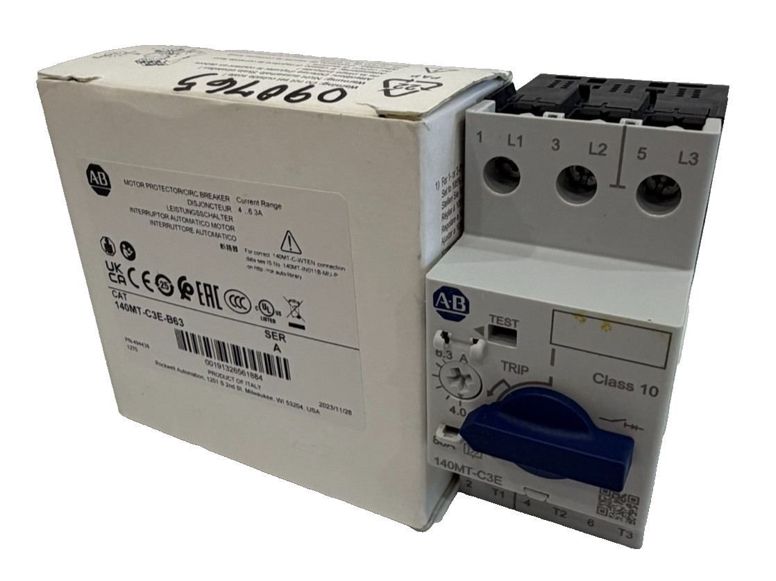 ALLEN BRADLEY 140MT-C3E-B63 CIRCUIT BREAKER SER. A 140MTC3EB63 NEW, SURPLUS