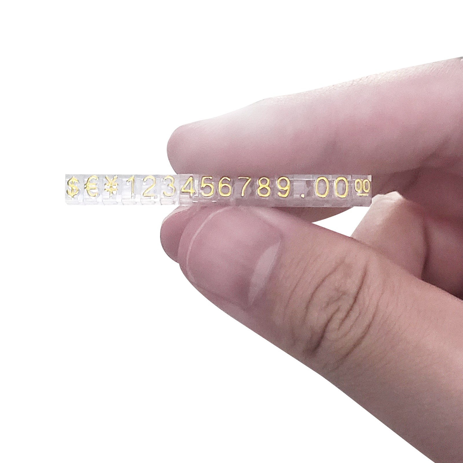 16 sets Adjustable Mini Cube Price Tag Display Number Black on Clear 3.8×6.9mm