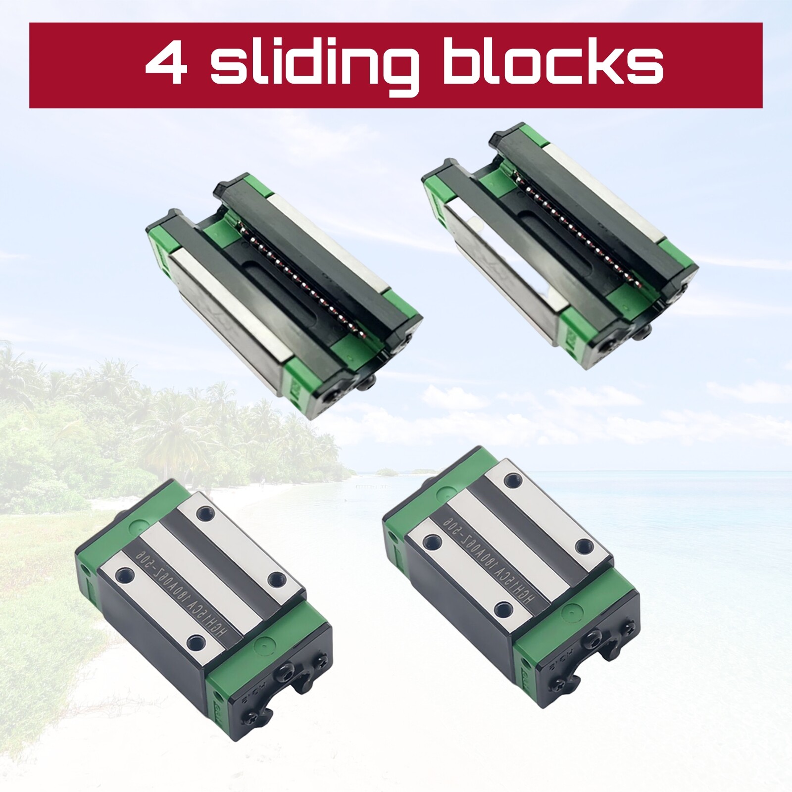 2PCS HGR15/HGR20/25 15mm 20mm Linear Rail Guide+4PCS HGH15CA / HGH20CA Block CNC