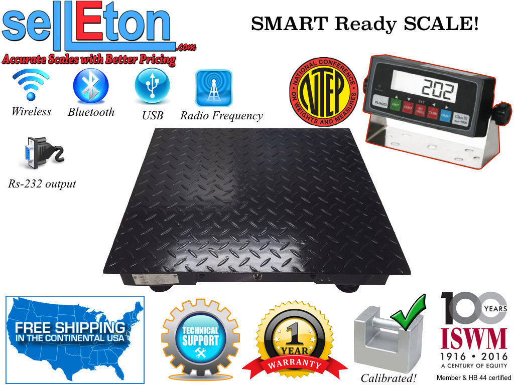 New NTEP 2500 lb / 0.5 lb 2’x2′ Heavy Duty Floor Scale / industrial / warehouse