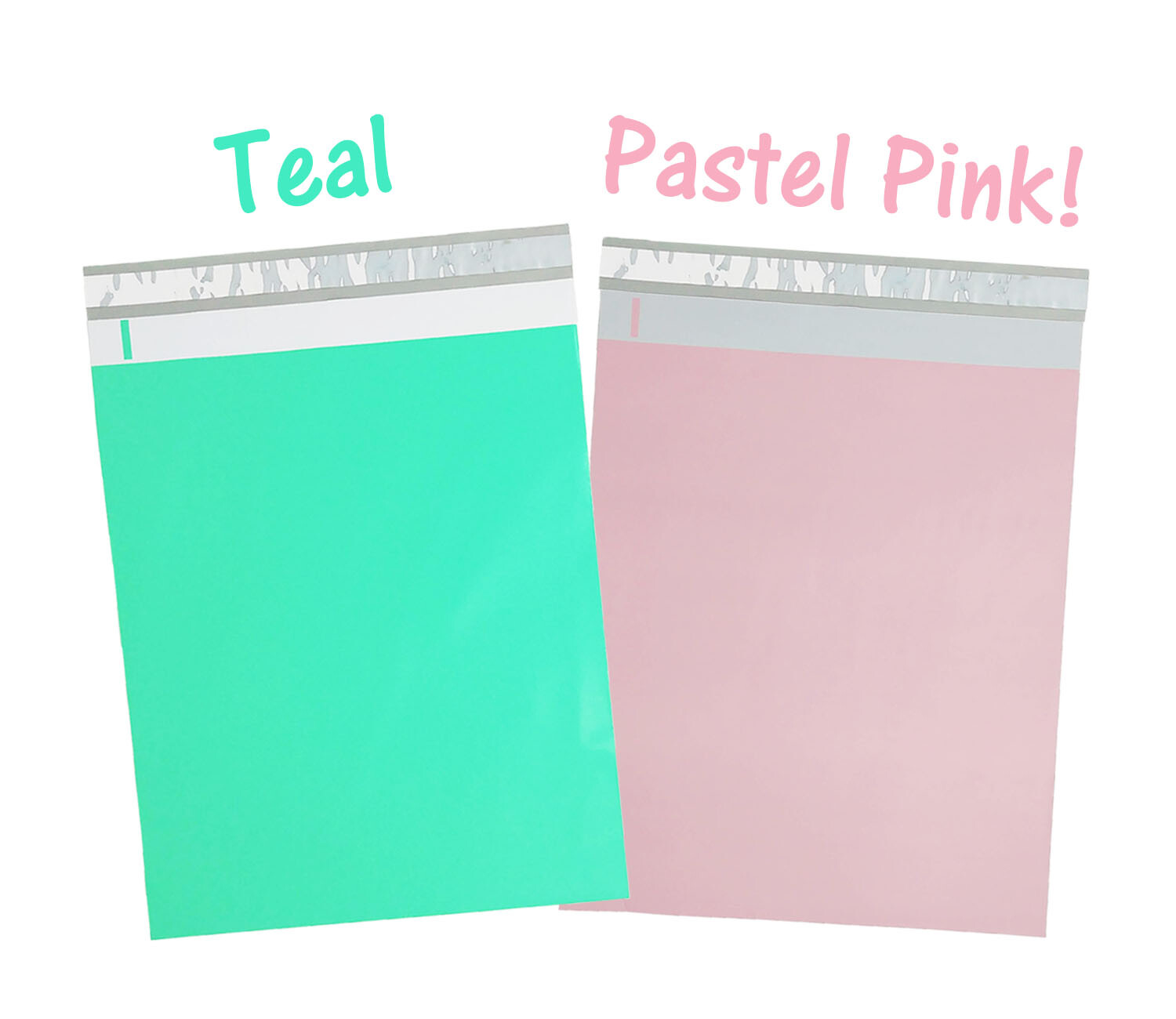 12×15 Pastel Pink &Teal Poly Mailers, HOT! NEW Designer Shipping Mailing Bags!