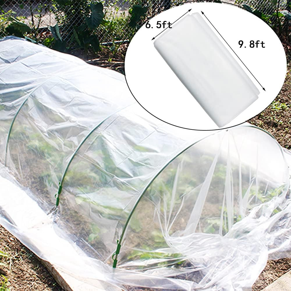 6 Mil Clear Greenhouse Plastic Sheeting, 6.5′ X 9.8′ UV Resistant Polyethylene G