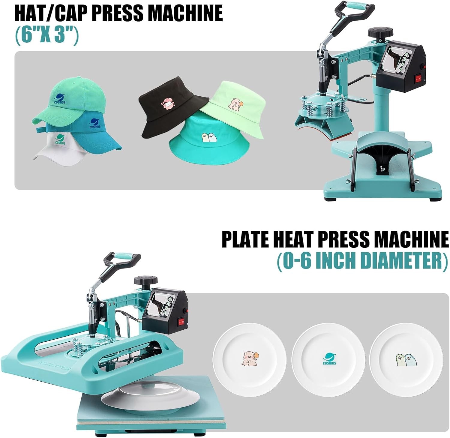 5 in 1 Heat Press Machine 15 x 15 in Sublimation Printer Transfer T-Shirt Mug