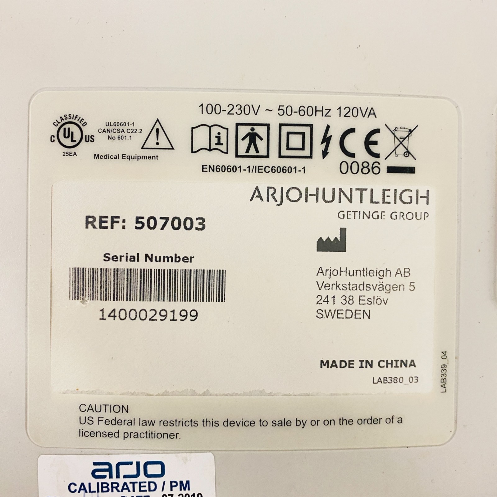 Arjo ArjoHuntleigh Flowtron Universal DVT Compression Pump REF 507003