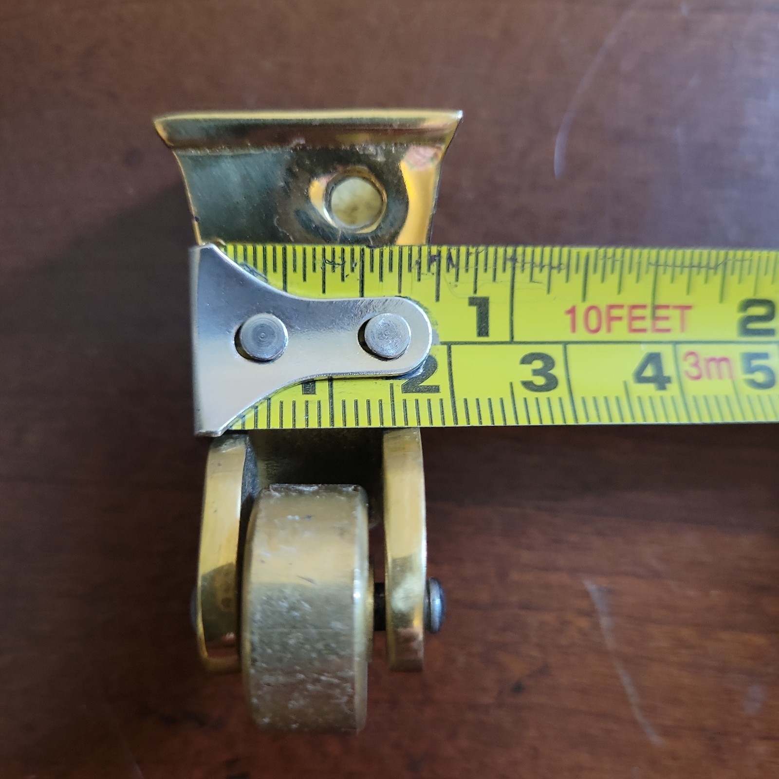 Set of 3 Brass Swivel Casters w Screws EXTRA Small 3/4″ Square Cup 2″ Tall Appx