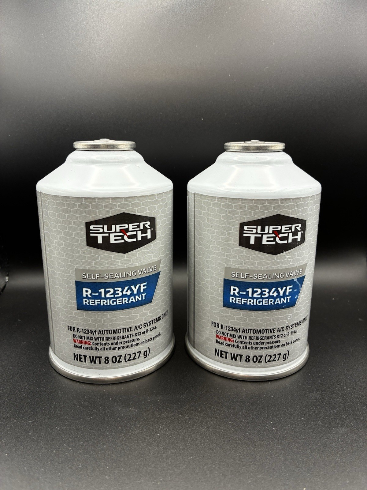 2 Super Tech R-1234YF Refrigerant 8oz Can A/C Automotive Air Conditioning