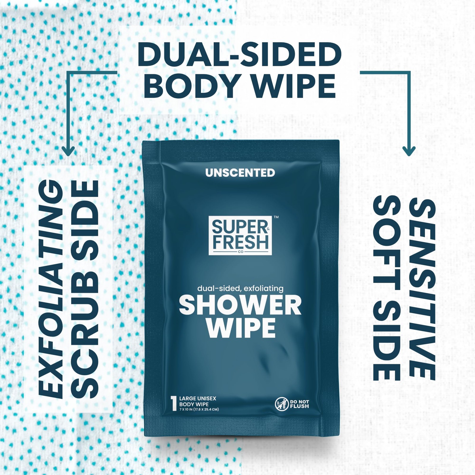 Super Fresh Shower Body Wipes, Travel Essentials for 10 Count (Pack of 1)