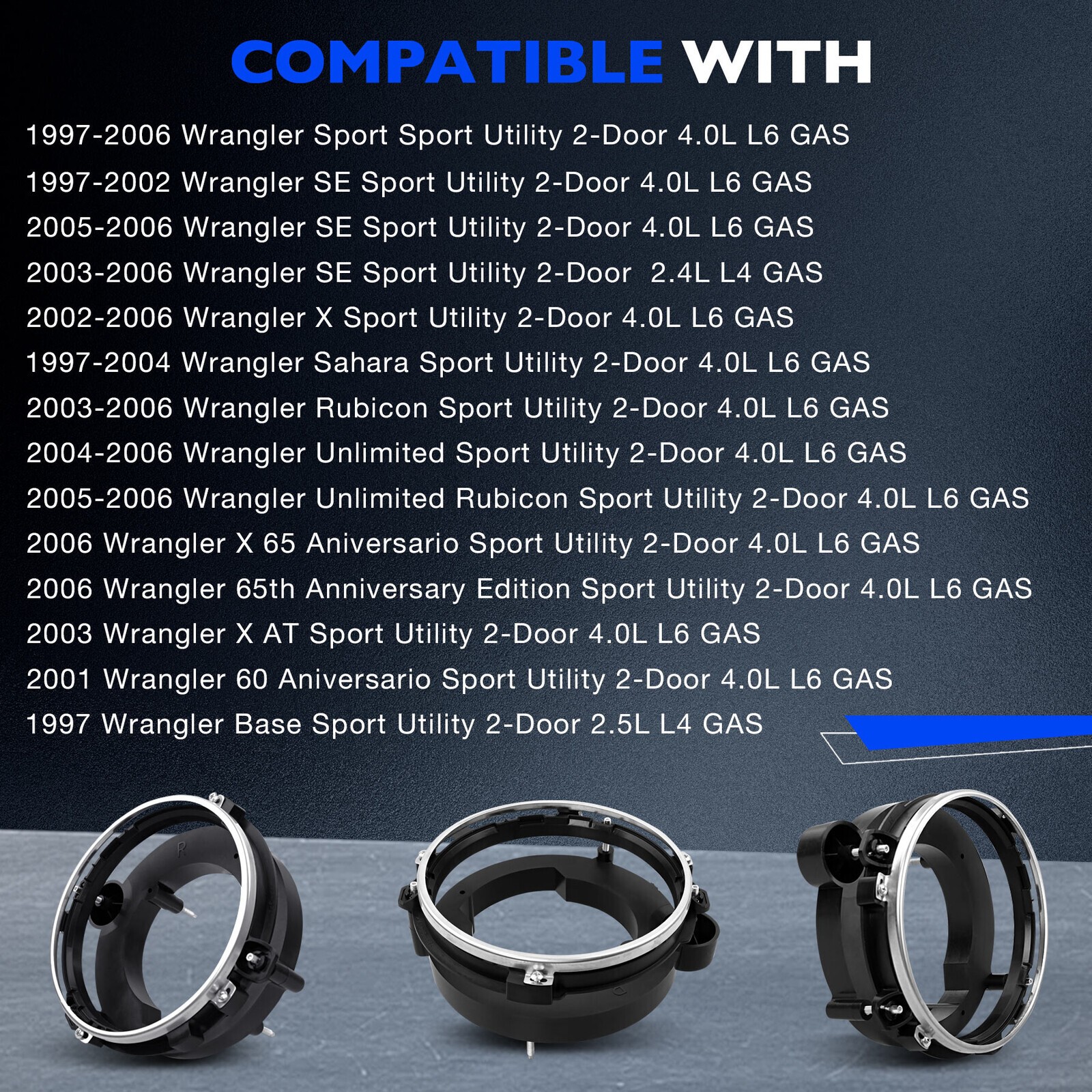 Front Left & Right Side Head Light Bulb Brackets Buckets For 97-06 Jeep Wrangler