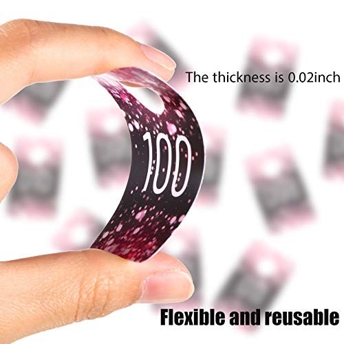 100 Pieces Live Plastic Number Tags Consecutive Reusable Normal and Mirrored …