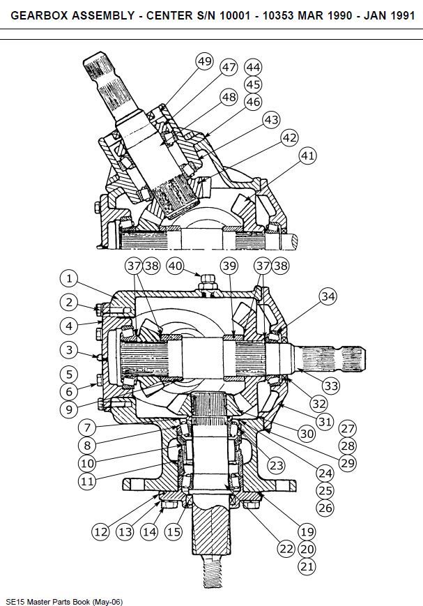 Servis Rhino SE15 SN , A315 15′ Flex Wing Gearbox 00758957 00758207 00758702