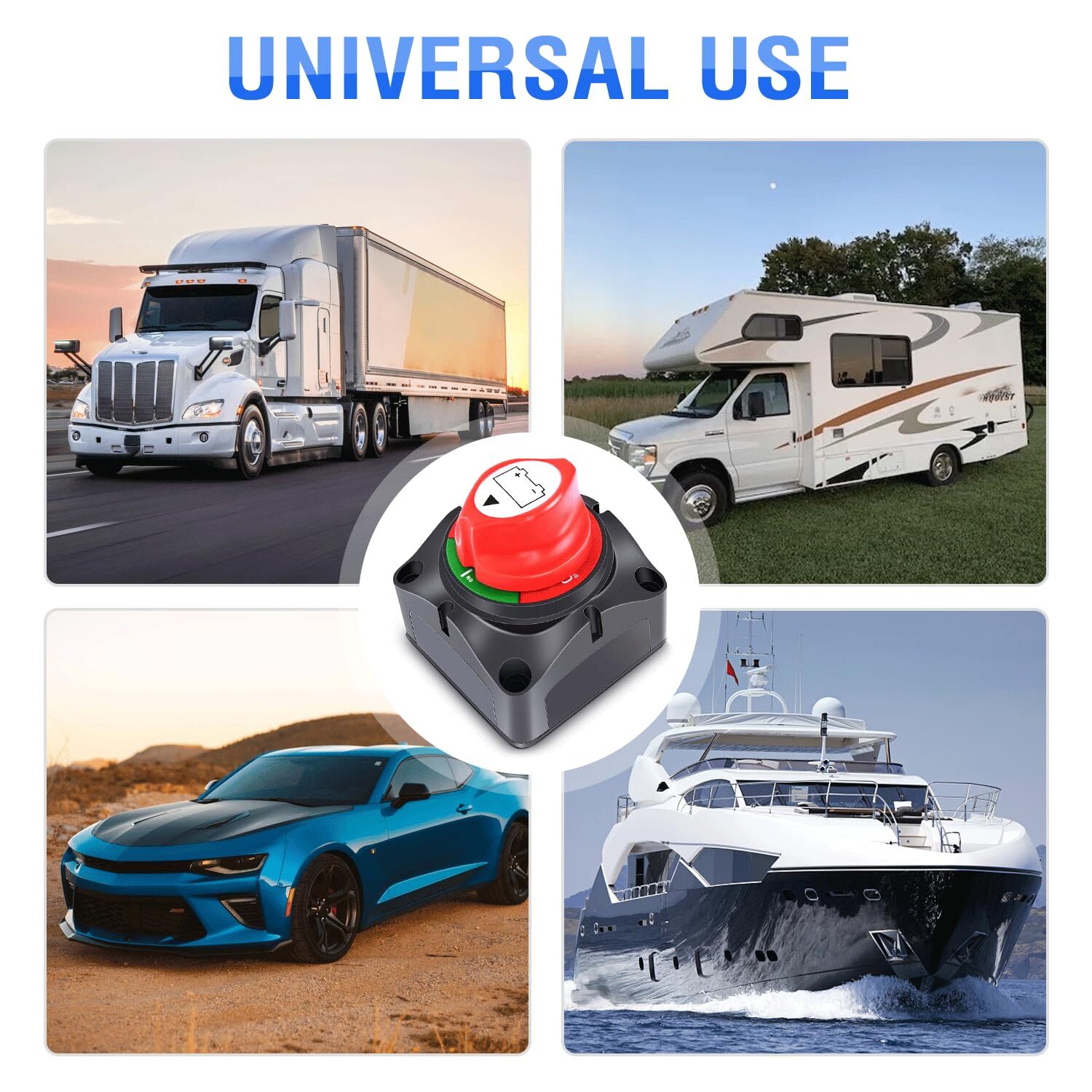 Battery Disconnect Switch Cut/Shut Off 275-1250Amp Marine Boat RV Camper 12V-48V