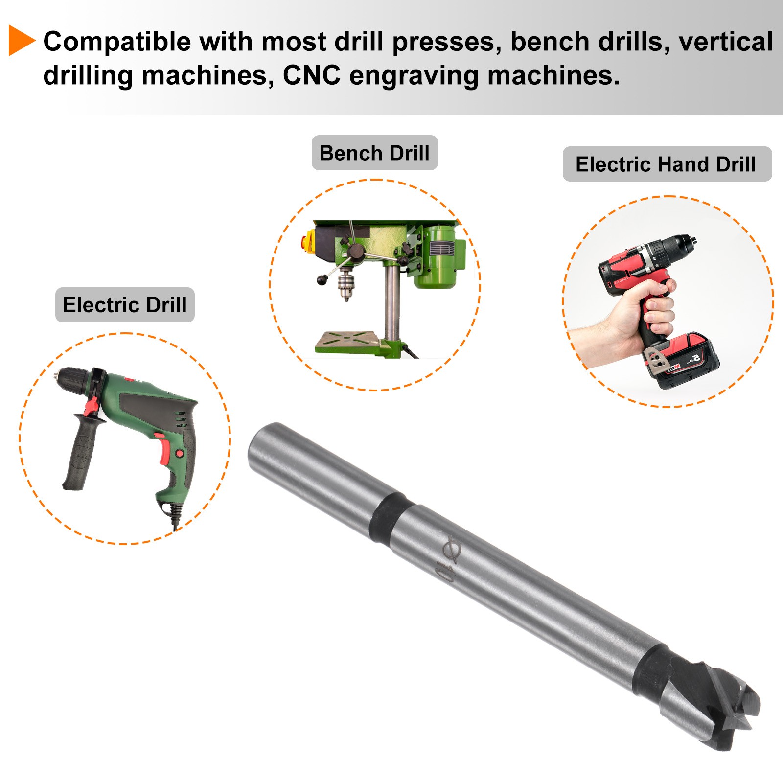 Forstner Drill Bit 25/64″(10mm) Dia Woodworking Drilling Hole Saw Tool