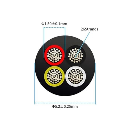 100FT 20 Gauge 4 Conductor Wire, UL 2464 Tinned Copper PVC Cable for LED, Automo