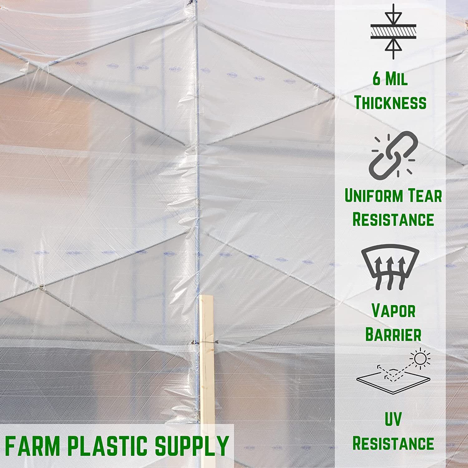 Dura Skrim 6 Mil Clear String Reinforced Plastic Sheeting