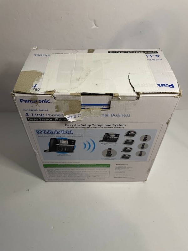 Panasonic Office Phone System Corded Base Station with 4 Lines KX-TGW420B Black