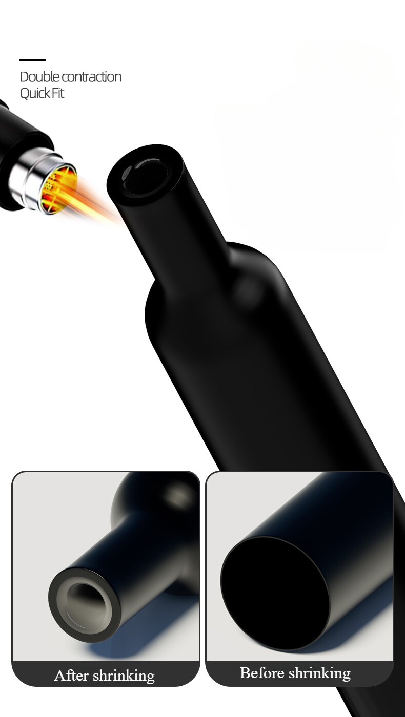 BLACK Heat Shrink Tubing Tube Dual Wall 3:1 Adhesive Glue Lined Waterproof
