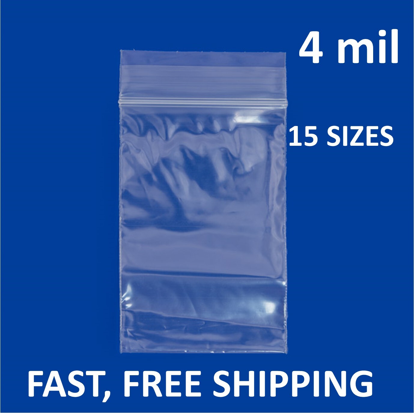 100 Clear Reclosable Zip Seal Bag Plastic 4 Mil Lock Bags Zipper Baggie 4Mil