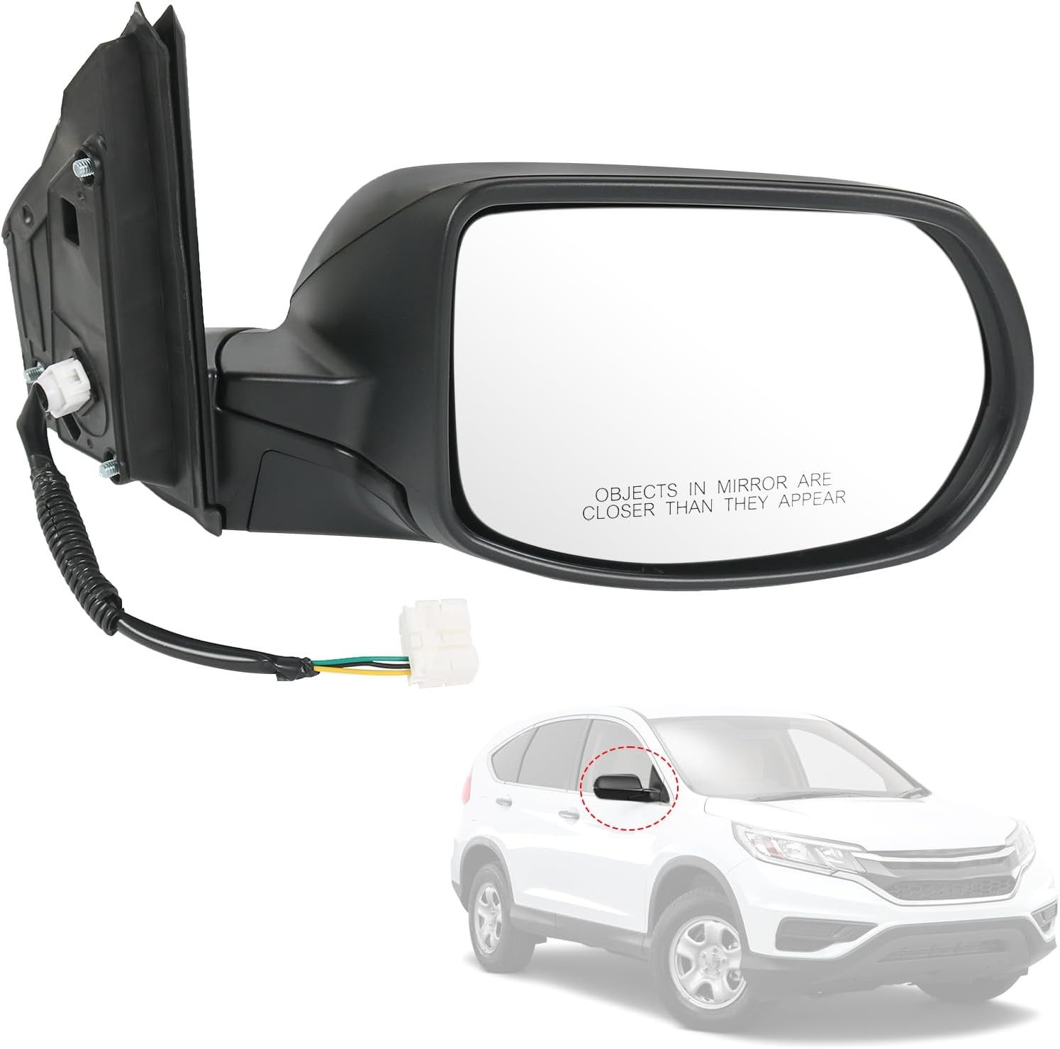 Right Passenger Side View Mirror Compatible with 2012-2016 Honda CRV Power Glass