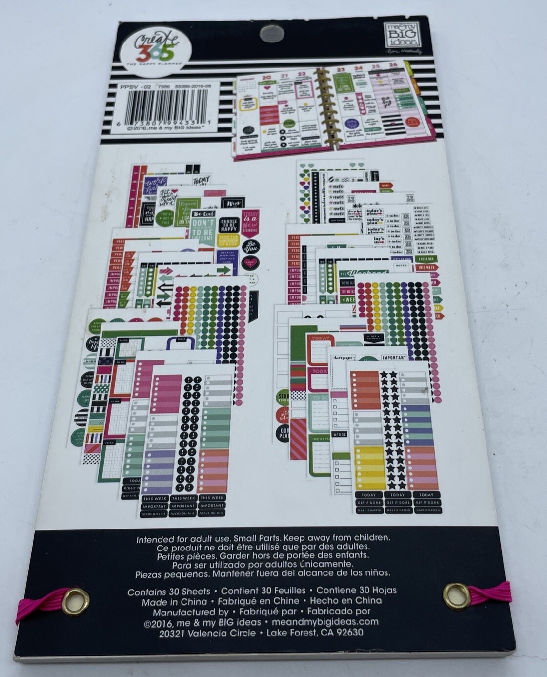 Lot 2 The Happy Planner Stickers 1078 Pc Watercolor 985 Pc Productivity W/Extra