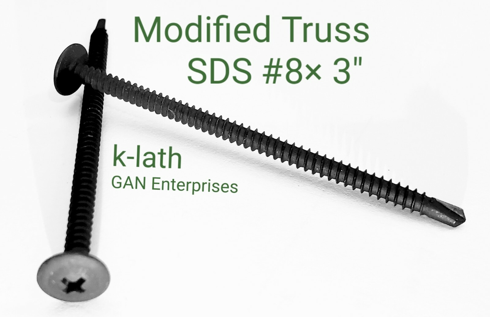 Modified Truss Head #8 x 1/2″ to 3″ Self Drilling Screws, Black